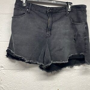 GOOD AMERICAN 90s Jean black grey size 18 raw hem